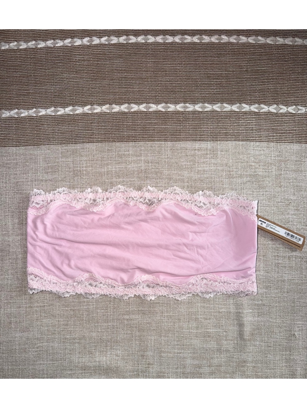 SKIMS Fits Everybody Lace Bandeau in Cherry Blossom Multi, Size L